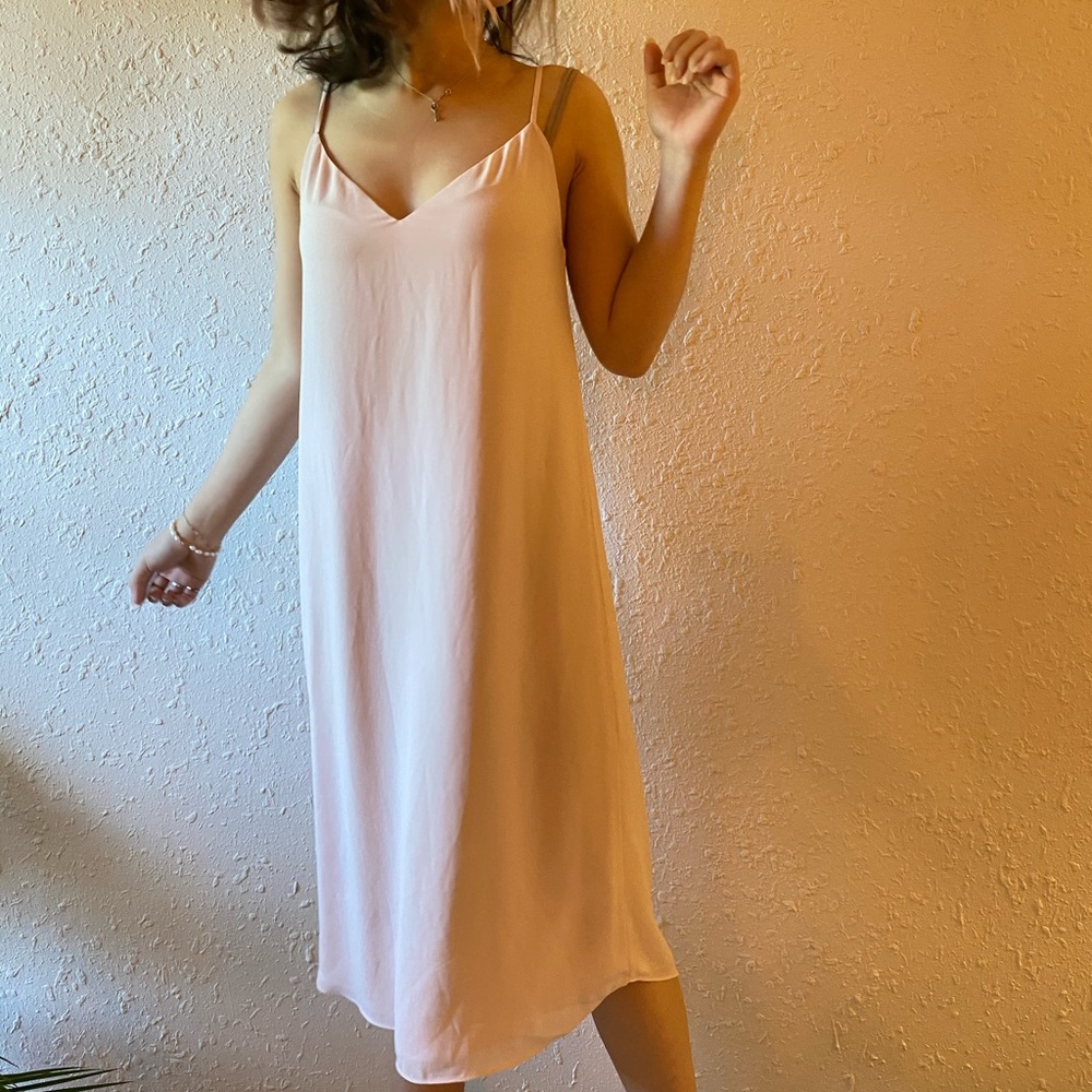 Aritzia Babaton pink slip dress